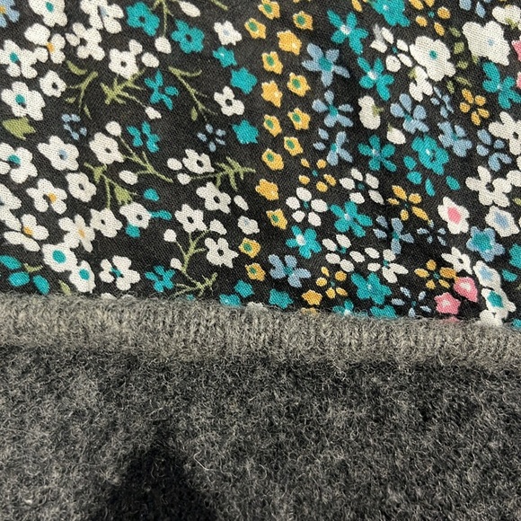 Free People Womens Tank Top SP Gray Green Pullover Floral/Stripe Wool Blend EUC - Picture 8 of 12